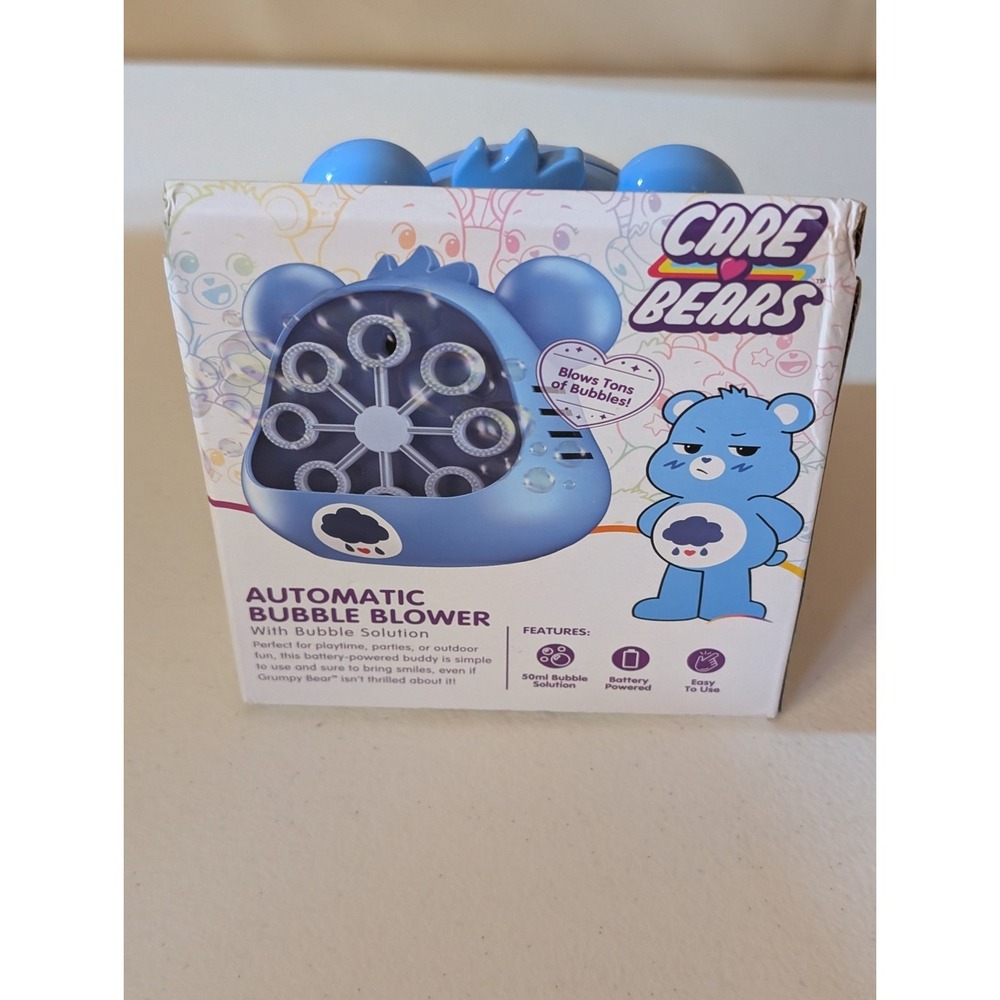 Care Bears Grumpy Bear Automatic Bubble Blower Blue Battery Operated w/ Solution - Picture 2 of 3